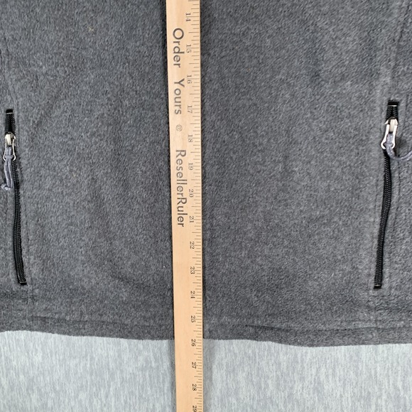 LL Bean Fleece Vest Mens Large Gray Full Zip Sleeveless Jacket Outdoors Hiking - Picture 8 of 10